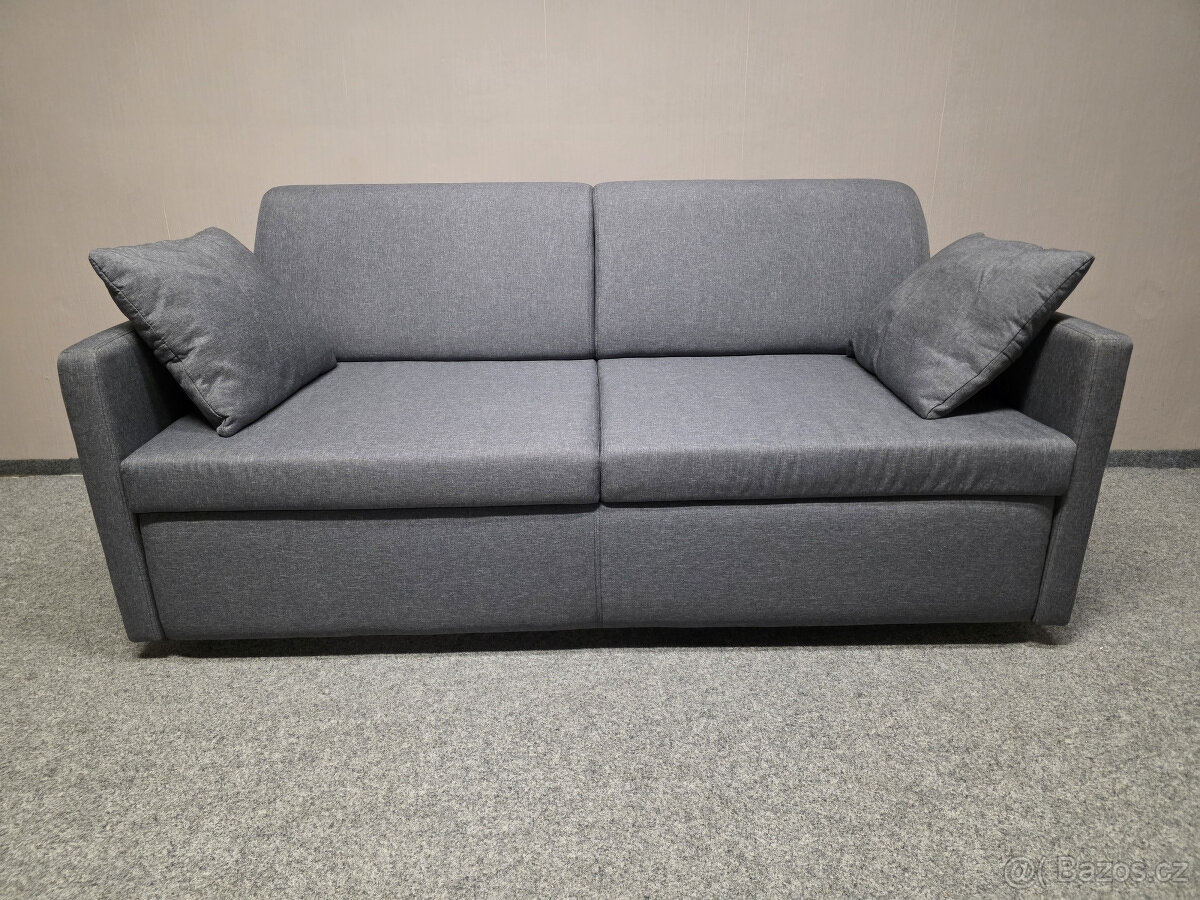 Nový rozkládací gauč s postelí šedá látka - 2