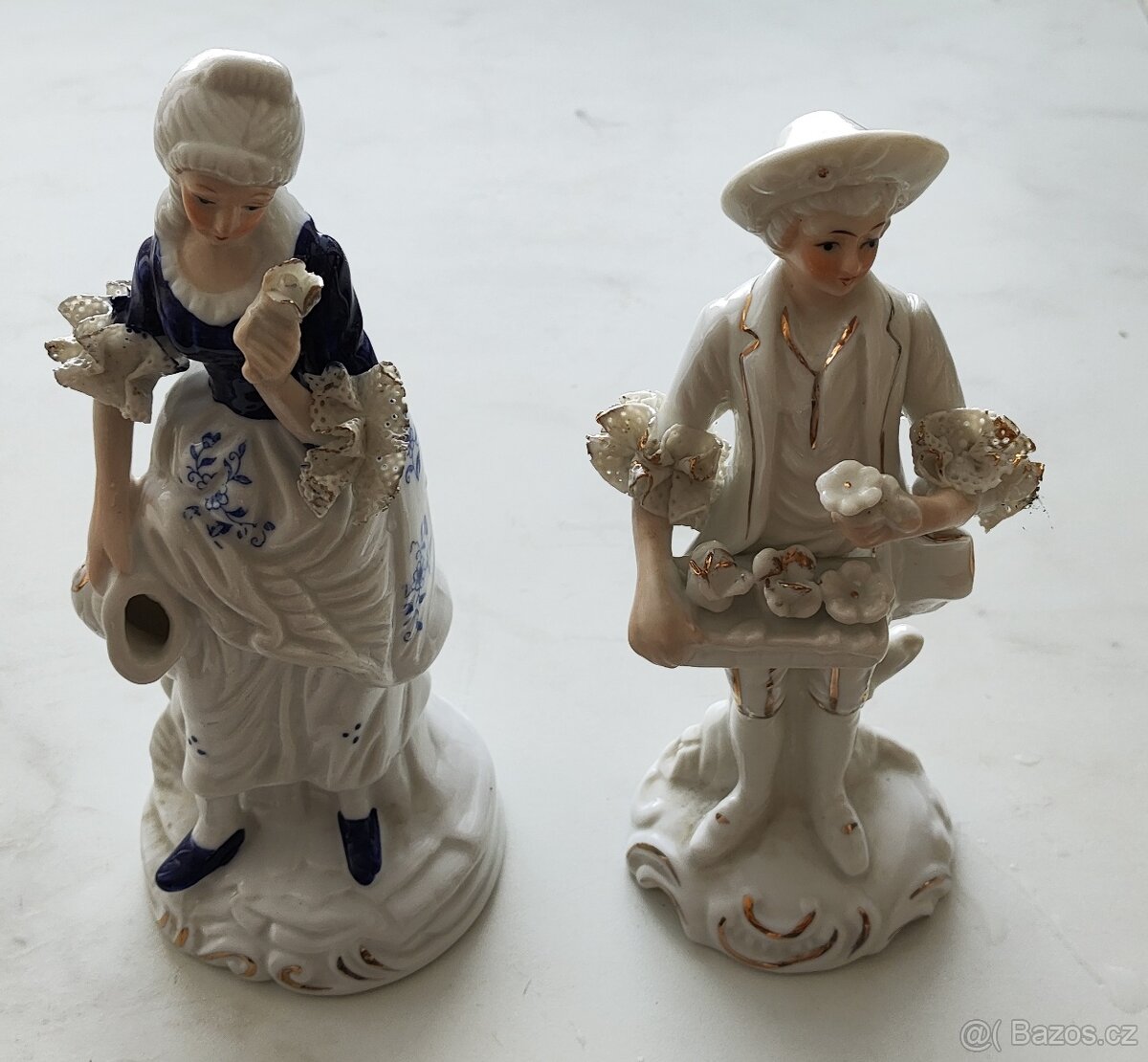 Prodám Porcelánové sošky – Prodavač květin & Dáma se džbánke - 2