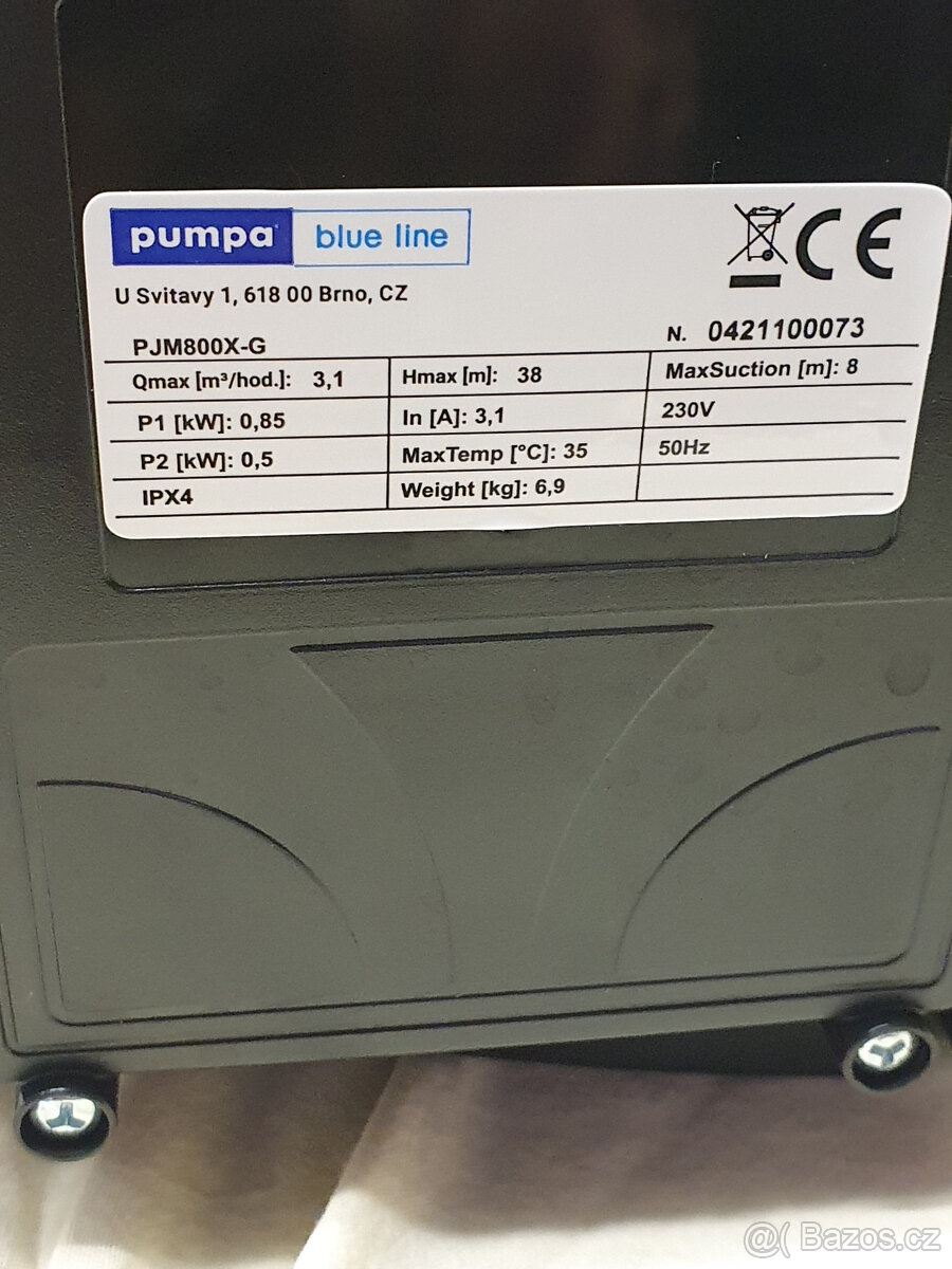 PUMPA blue line PJM800X-G zahradní samonasávací JET čerpadl - 2