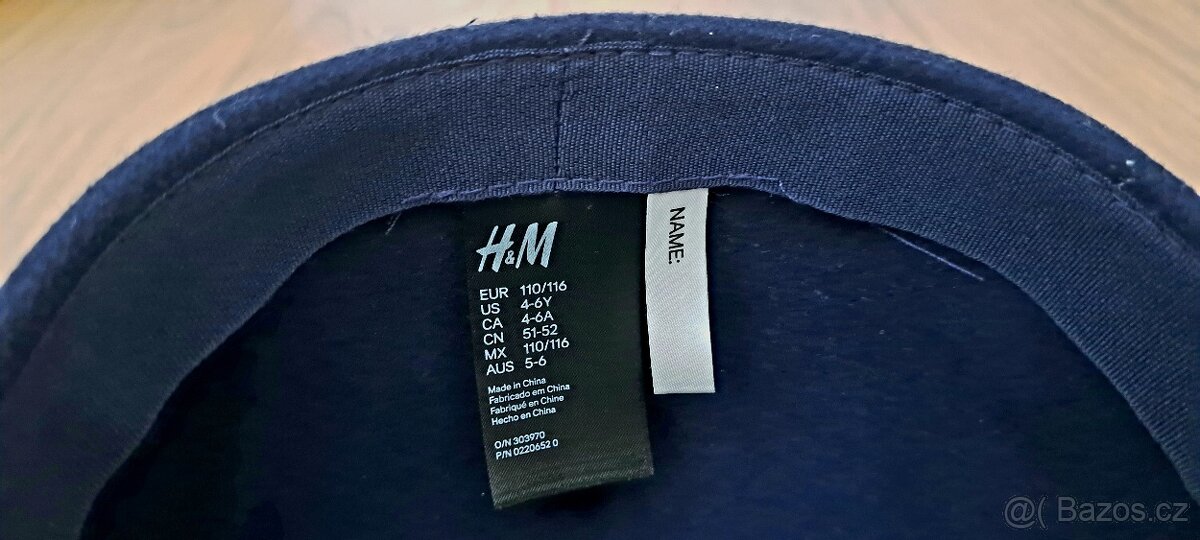 Dívčí modrý klobouček H&M 4-6 let - 2