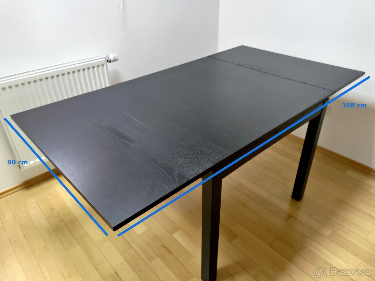 Černý rozkládací stůl IKEA Bujrsta - 2