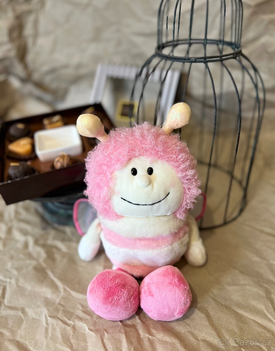 Roztomilá Postavička Plyšová Včelka (Včelička) Pink 33 cm - 2
