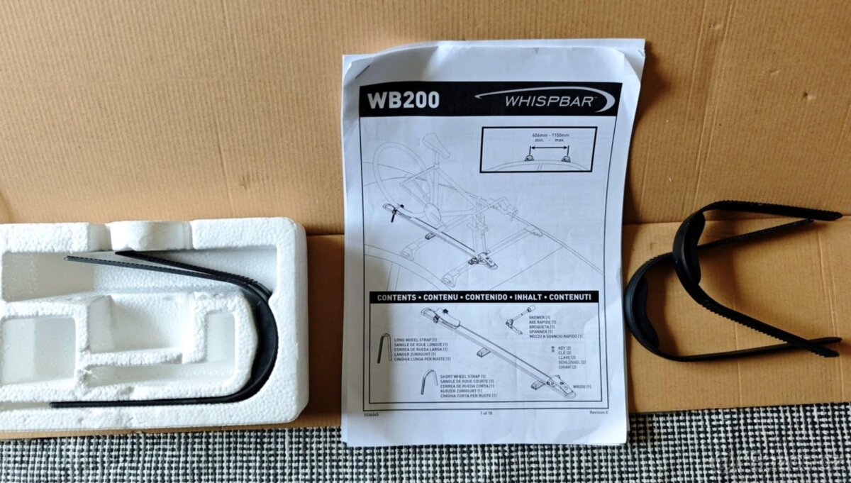 WHISPBAR WB200 2ks, špičkové strešné nosiče na bicykle, nové - 2
