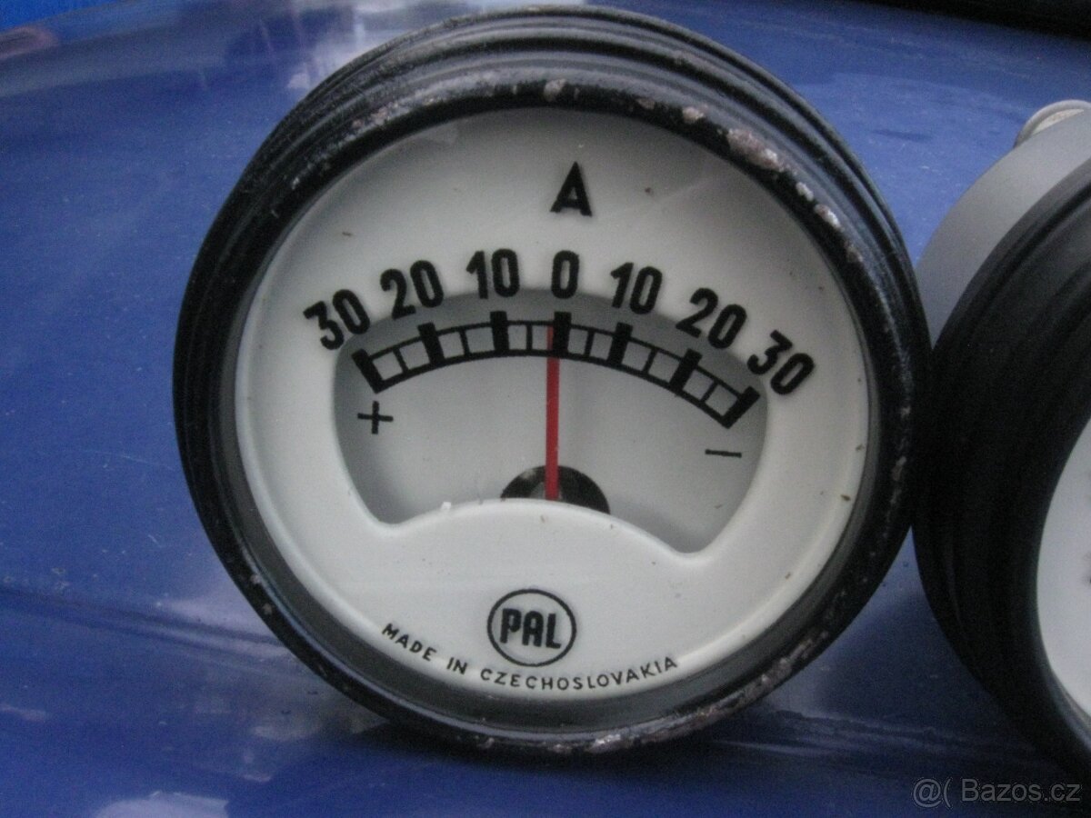 ZETOR 25 - Super 50 Tlakoměr 0-16kg/cm2 + ampermetr +/-30A - 2