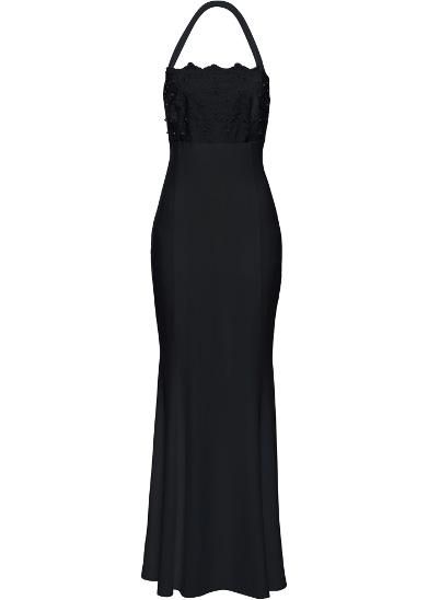 Nové dlouhé černé plesové šaty vel.38 - 2