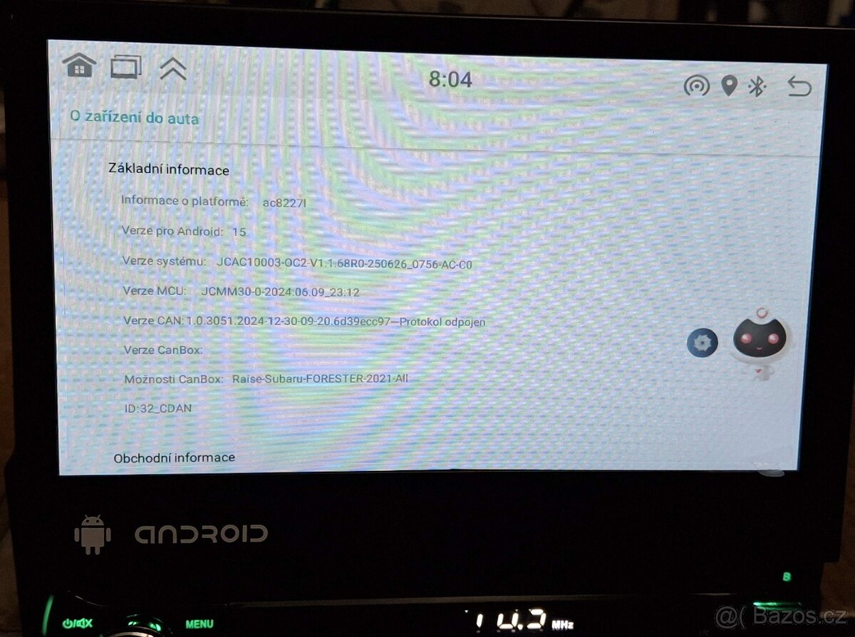 1DIN autorádio Android 15 Carplay s výsuvným LCD - 2