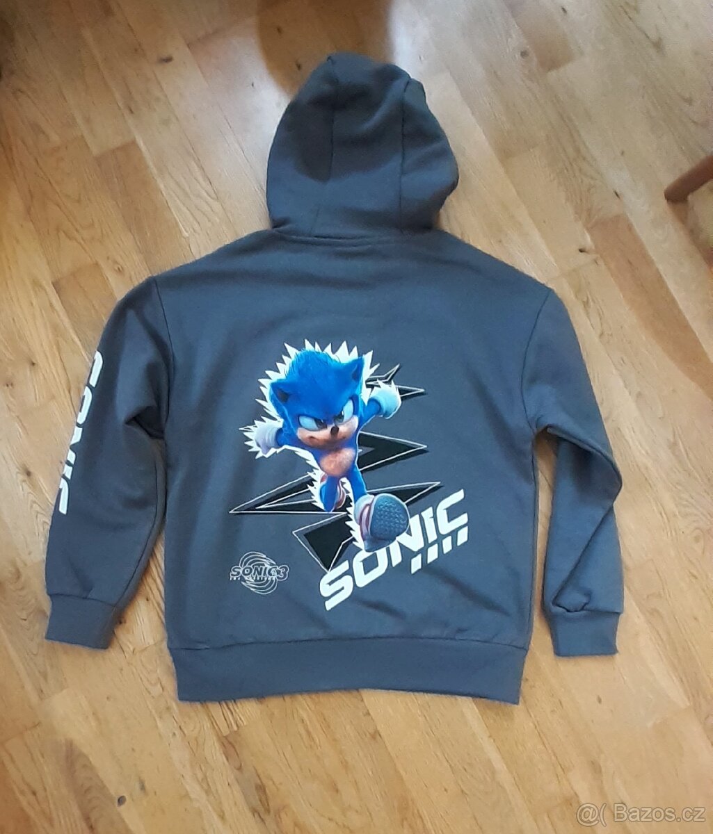 Šedá mikina s kapucí Sonic - 2