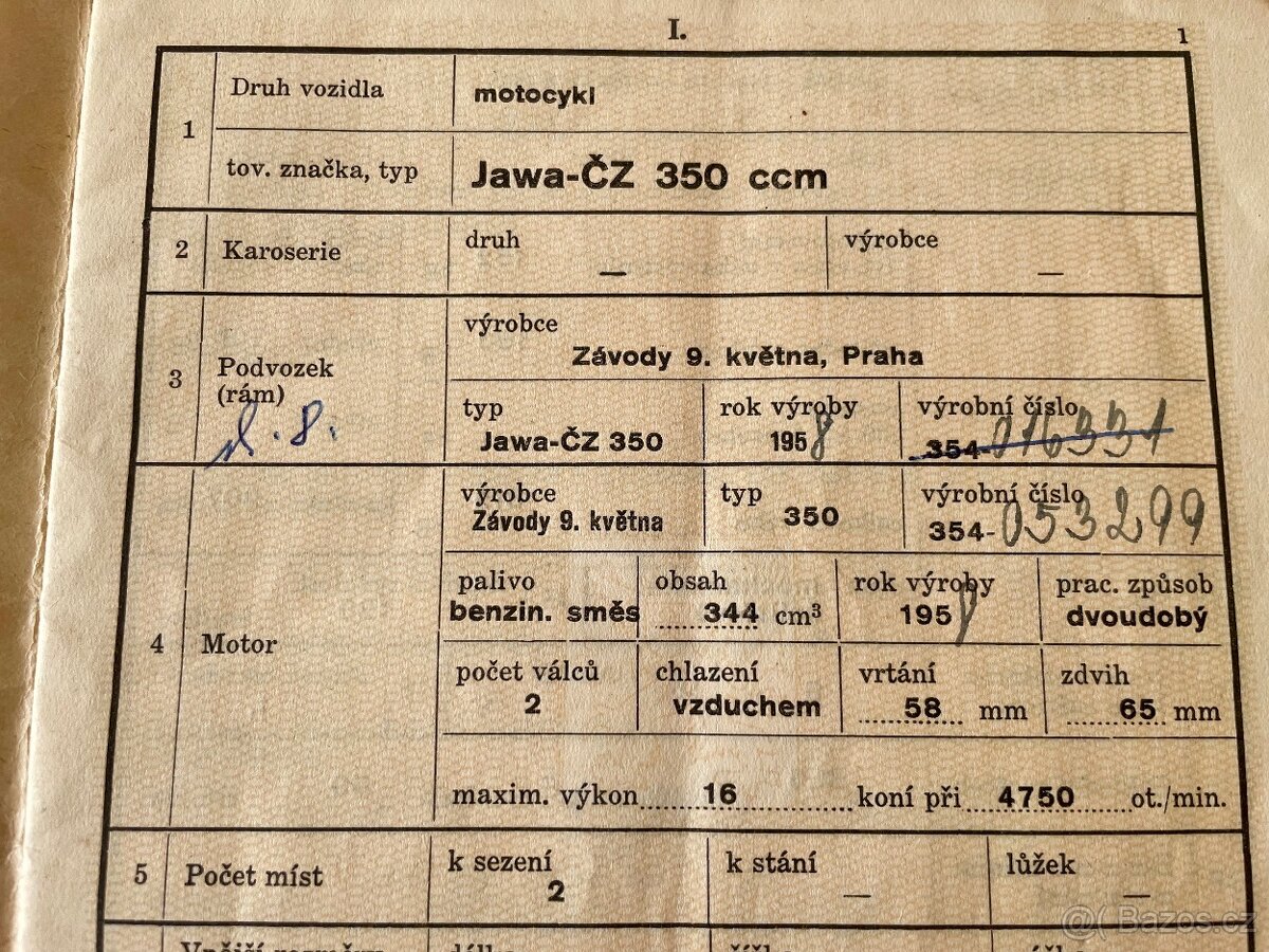 TP Jawa ČZ 350/354, RV 1958 - 2