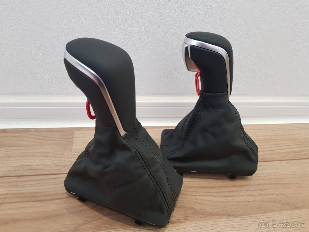 Kožená radici páka AUDI A6 A7 perforovaná / hladká koža - 2