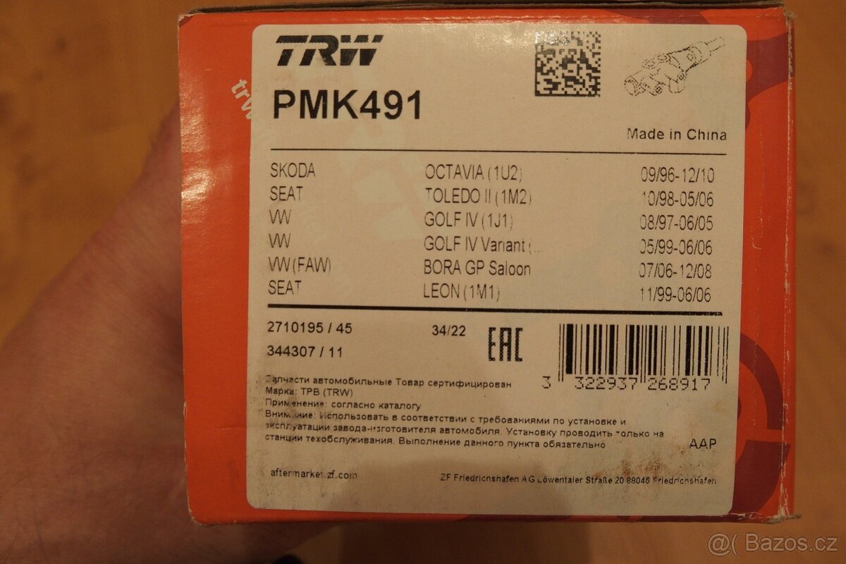 Hlavní brzdový válec TRW PMK491 - 2