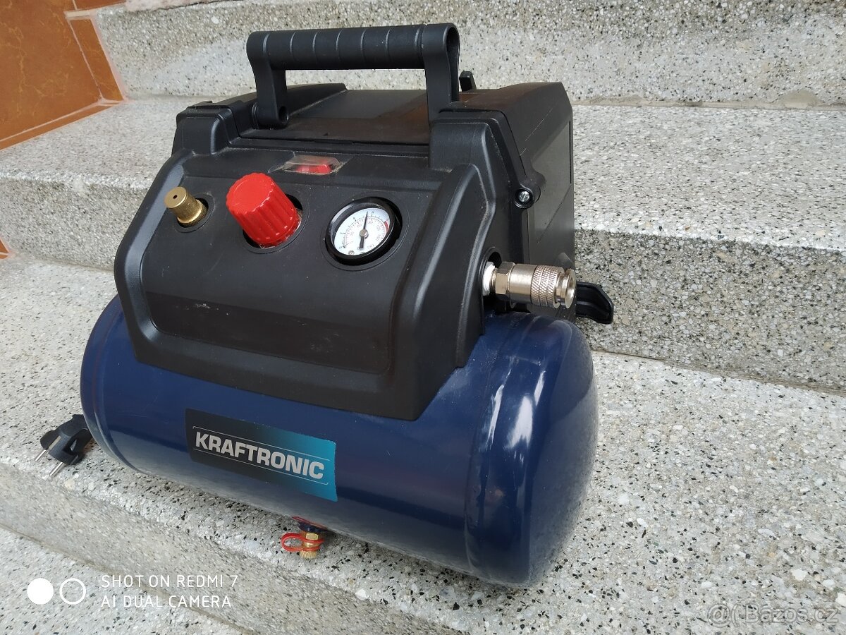 Prodám Bezolejový kompresor KRAFTRONIC KT-KP 6 OF -8 BARŮ. - 2