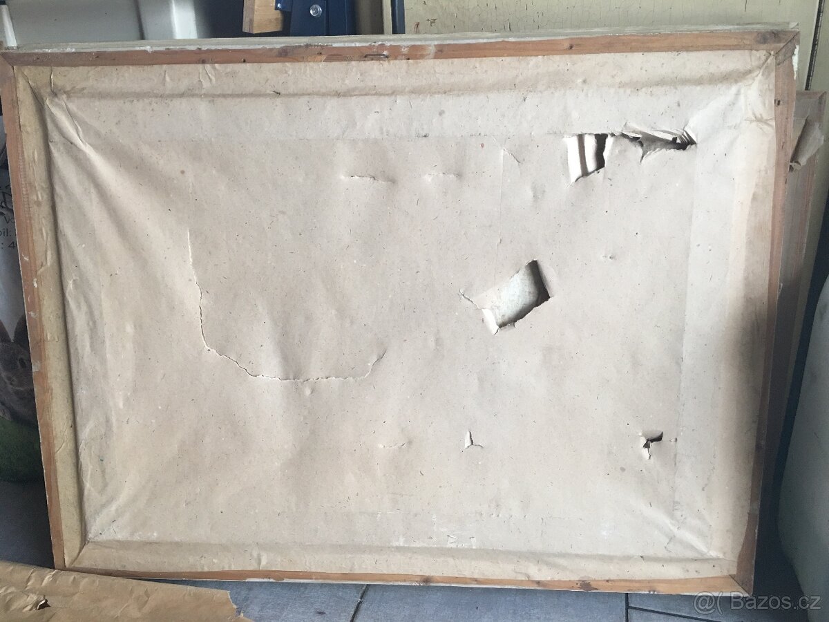 Velký obraz olej na plátně. - 2