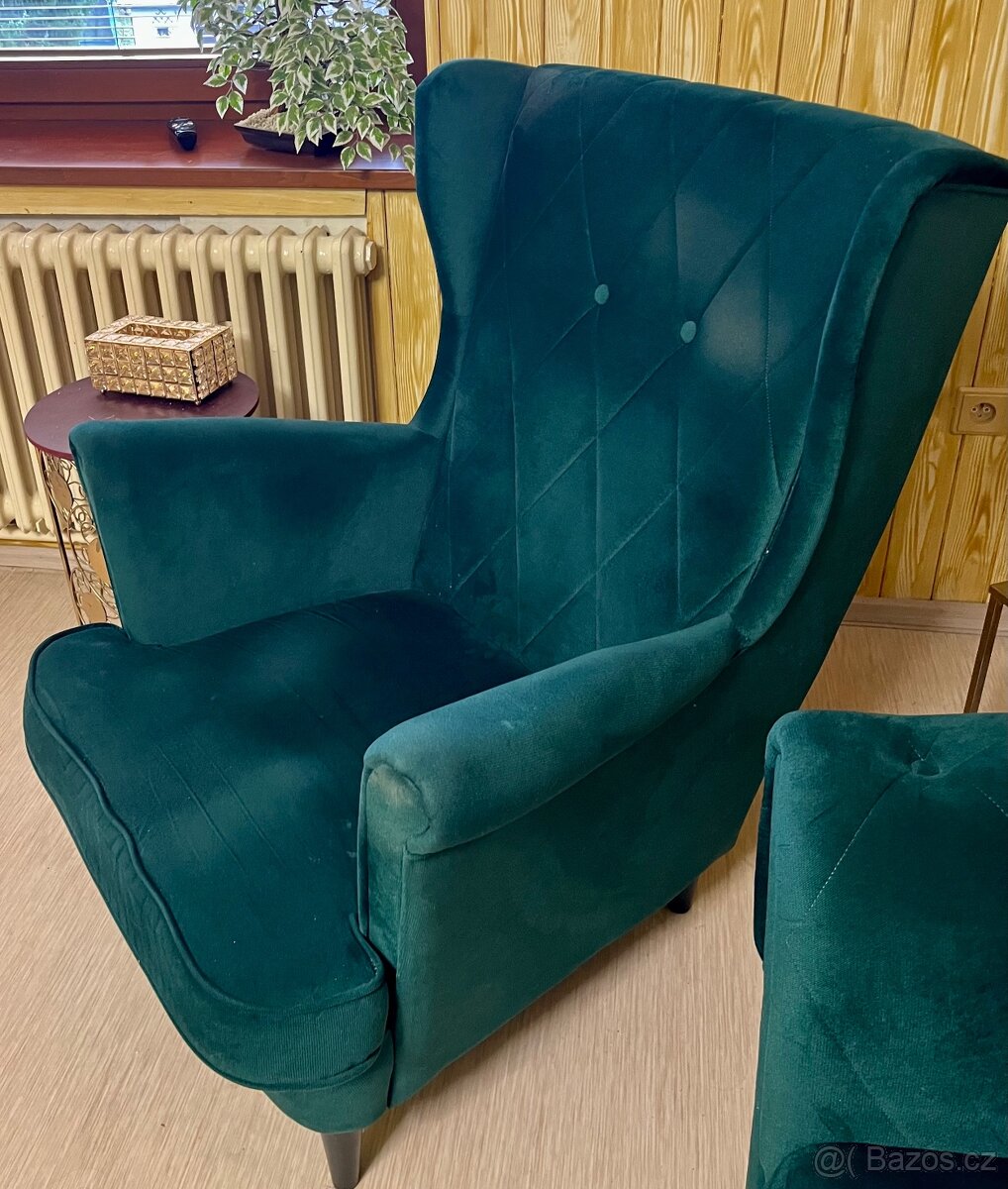 Sametově zelené křeslo - 2