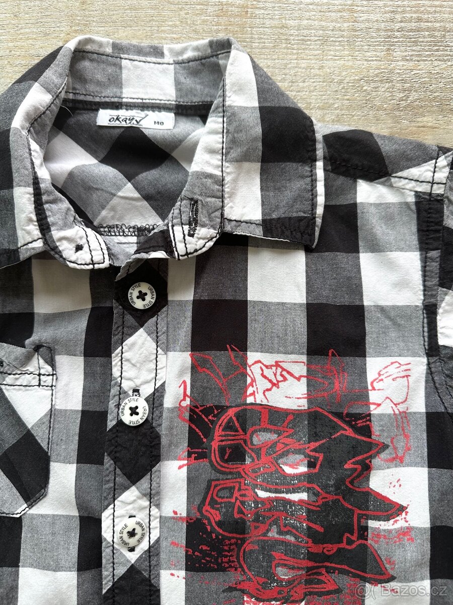 Bavlněná košile Okay, krátký rukáv, vel.140 - 2