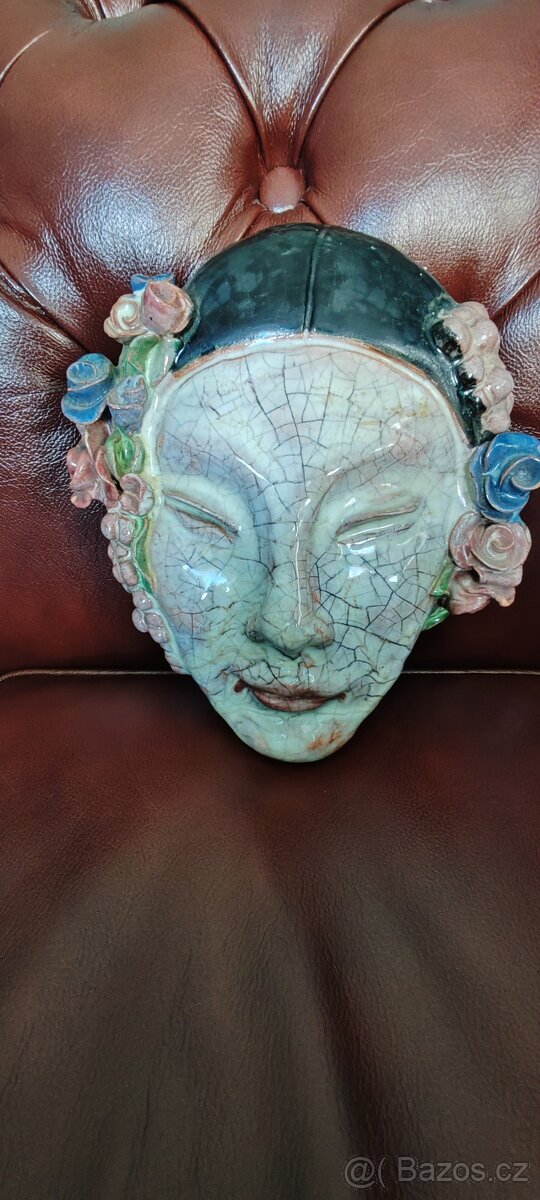 Starožitná maska - crackovací technika glazuryArt Deco - 2