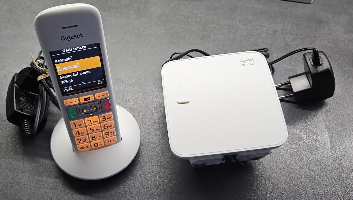 Siemens Gigaset E370H + Gigaset Box 100 senior telefon bílý - 2