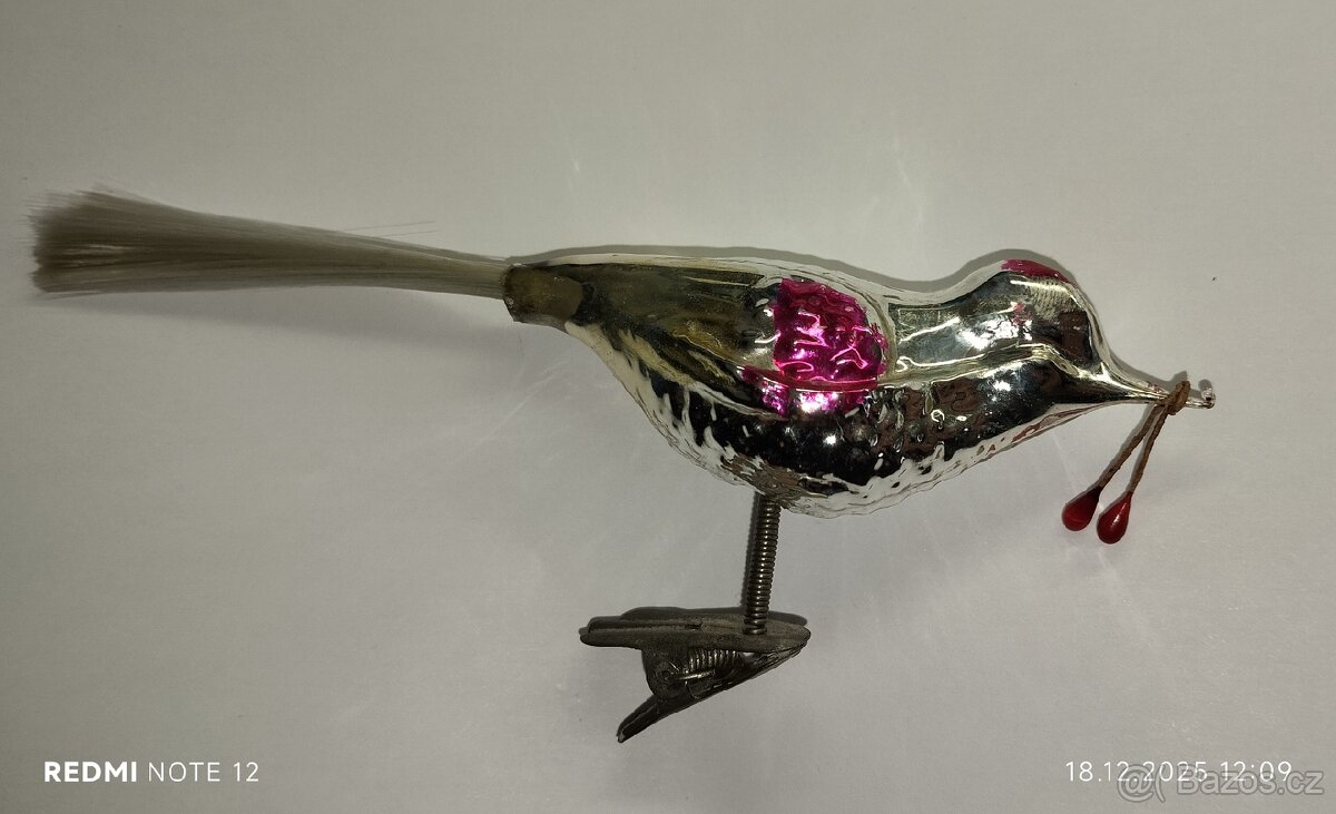 Vánoční ozdoba Skleněný pták 3ks - 2