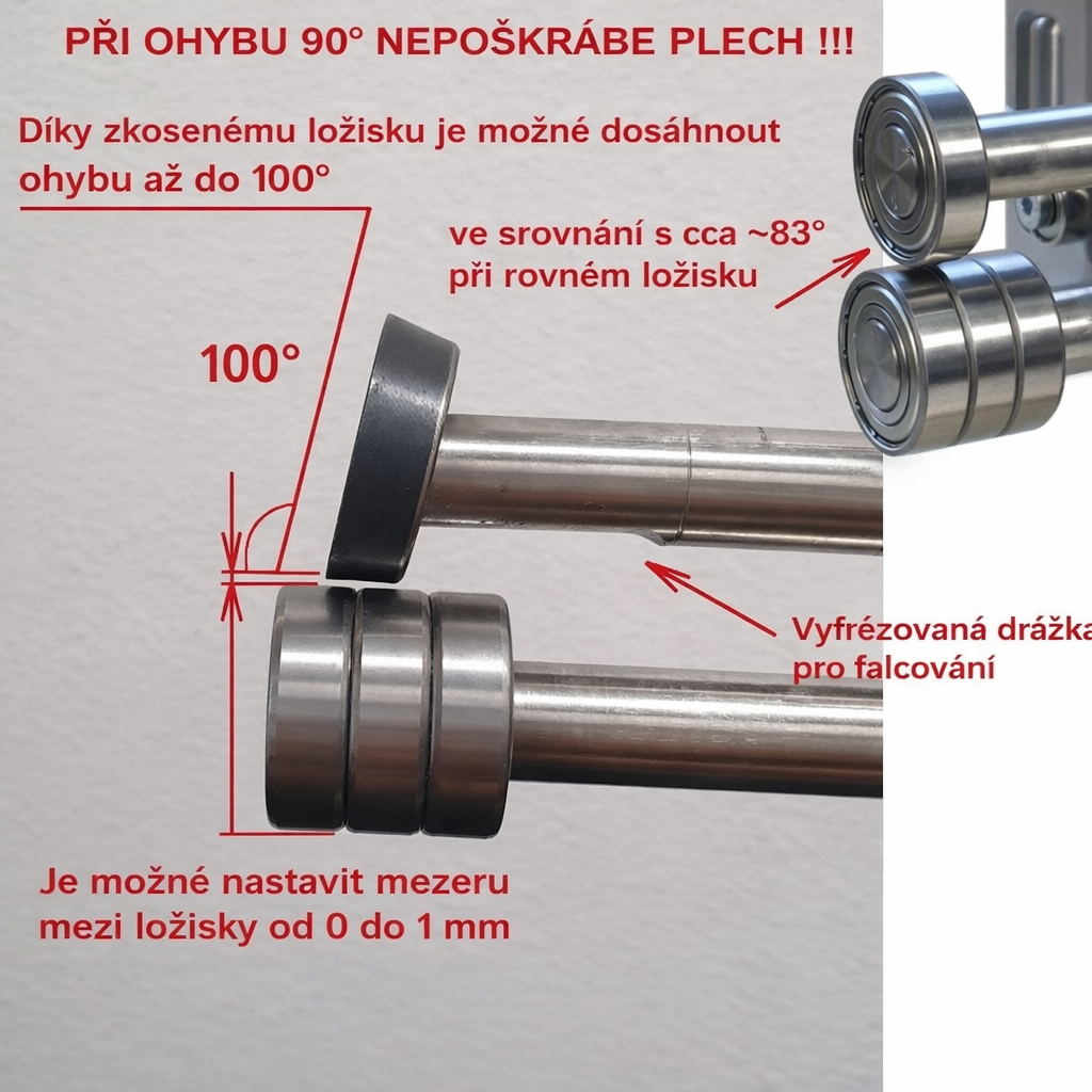 Rolovací ohýbačka plechu 200 mm ohyb do 100° - 2