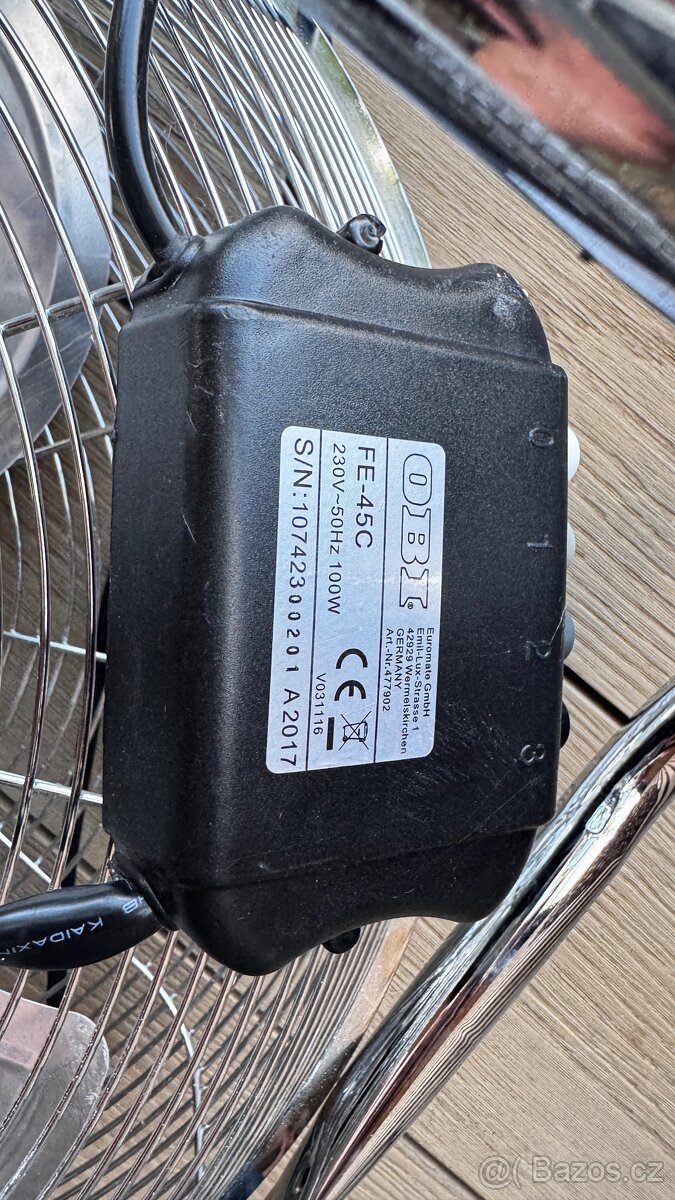 Podlahový ventilátor, chrom, pr. 45 cm - 2