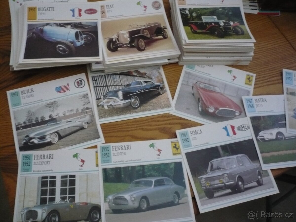 Sběratelské kartičky s automobily - 2