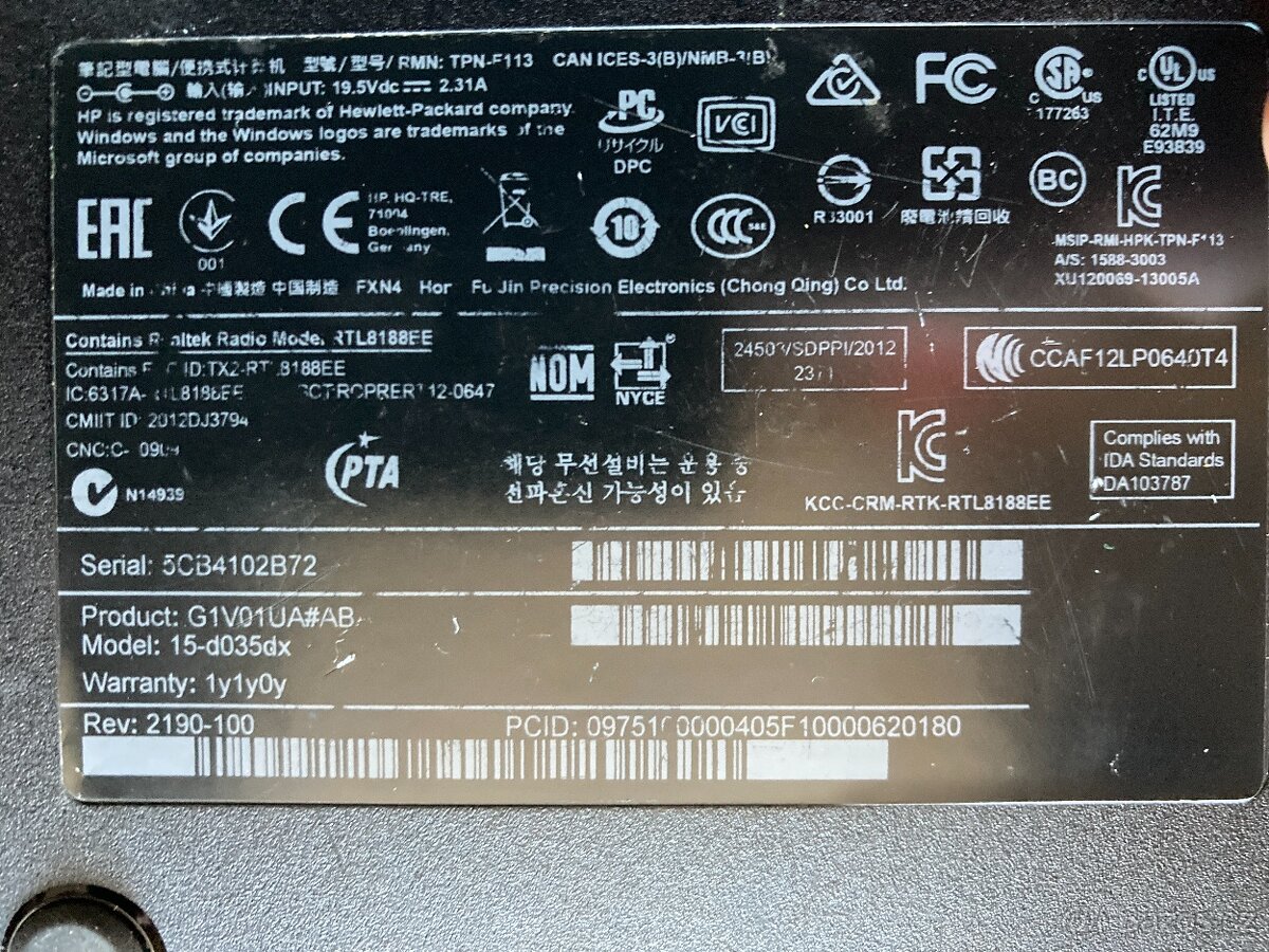 Notebook HP 15-d035dx - 2