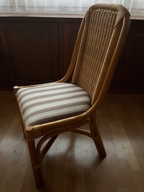 Ratanové židle s polstrovaným sedákem - 2