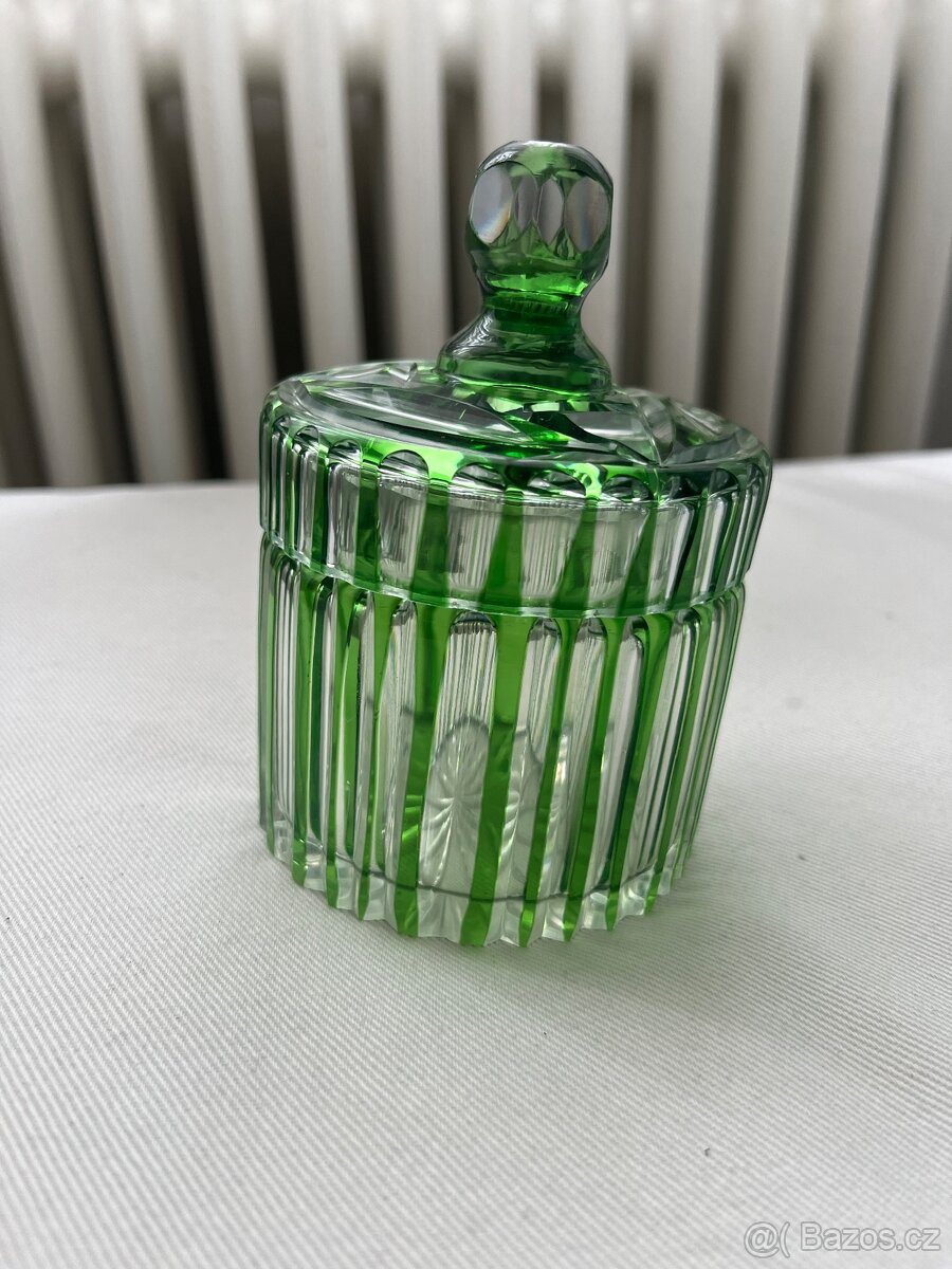 Art deco skleněná dózička - 2
