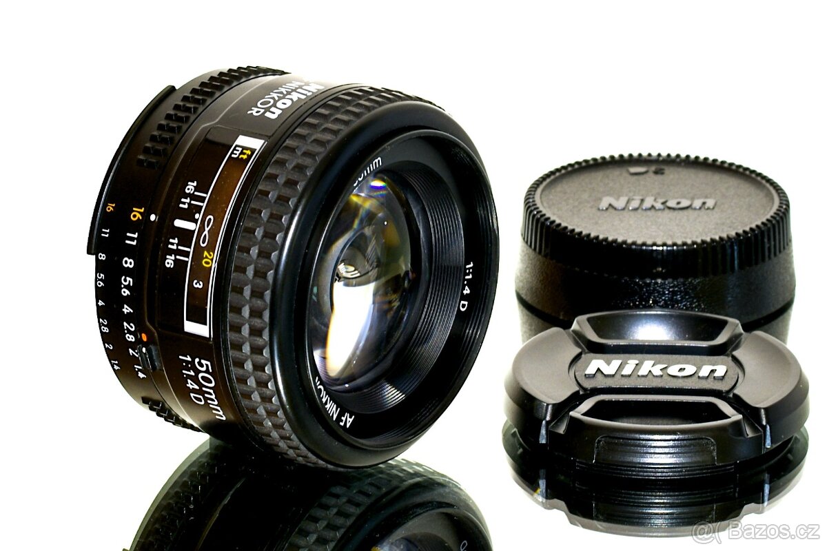 Nikon AF Nikkor 50mm 1,4D + UV filtr TOP STAV - 2