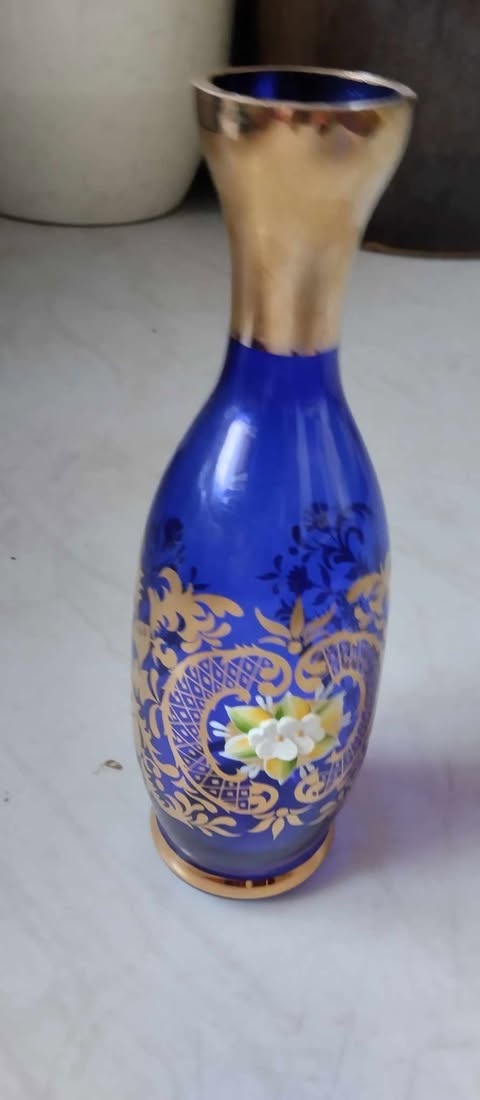 Krásná karafa modré sklo - 2