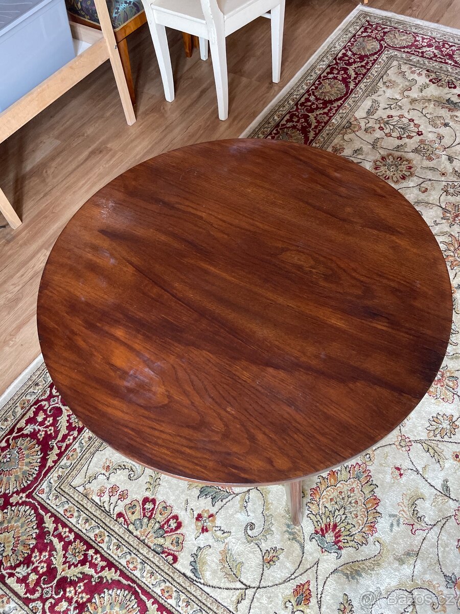 Dřevěný konferenční retro stolek - 2