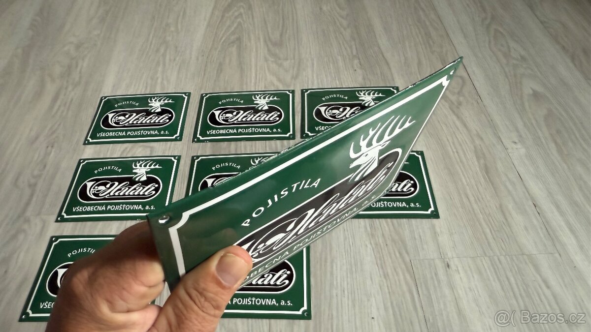 Sbírková smaltovaná? cedule – HALALI, Všeobecná pojišťovna - 2