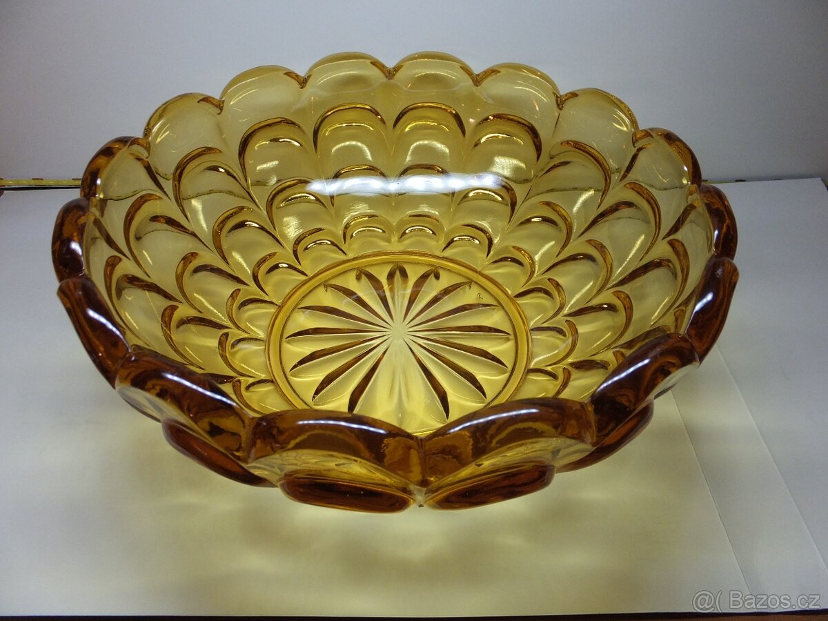 Art Deco úžasná ambrová těžká mísa, váha 1377 g. - 2