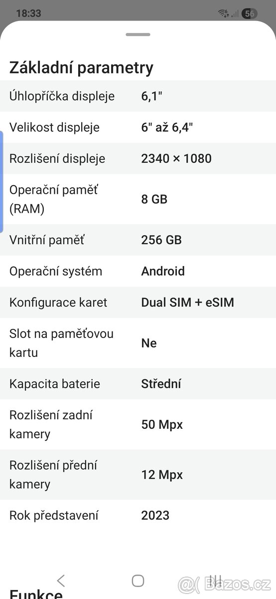 Samsung Galaxy S23 - 8GB / 256 GB černý - 2