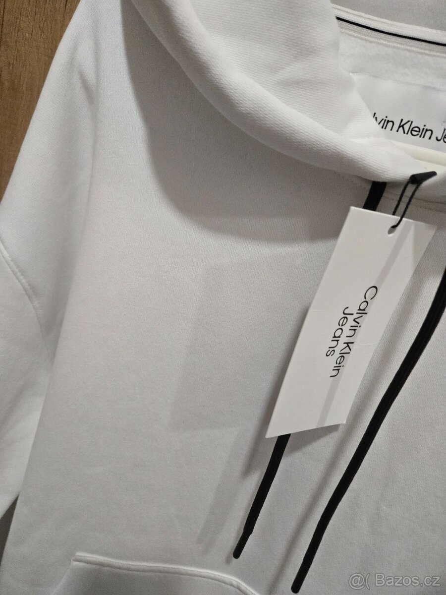 Originální mikina Calvin Klein bílo-černá, velikost XL - 2
