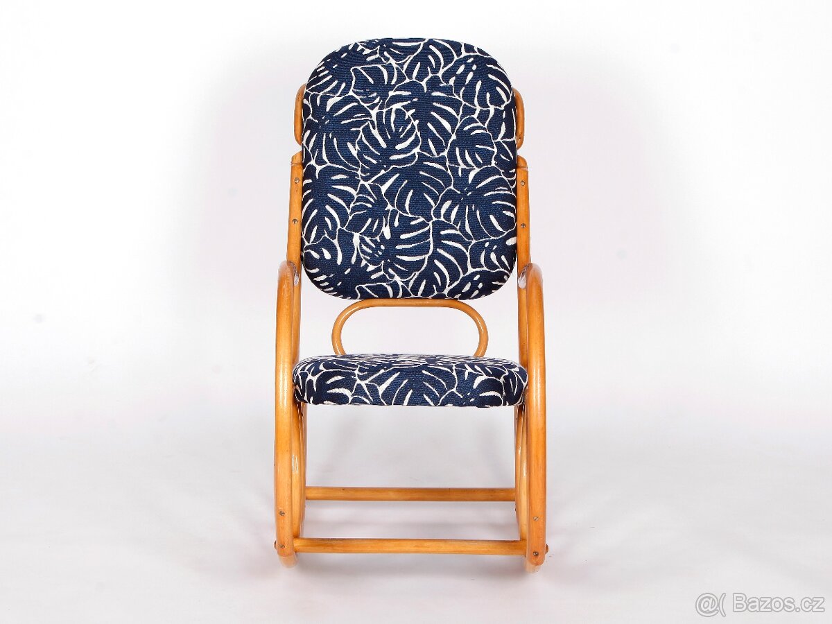 Houpací křeslo TON Dondolo, nové čalounění. - 2