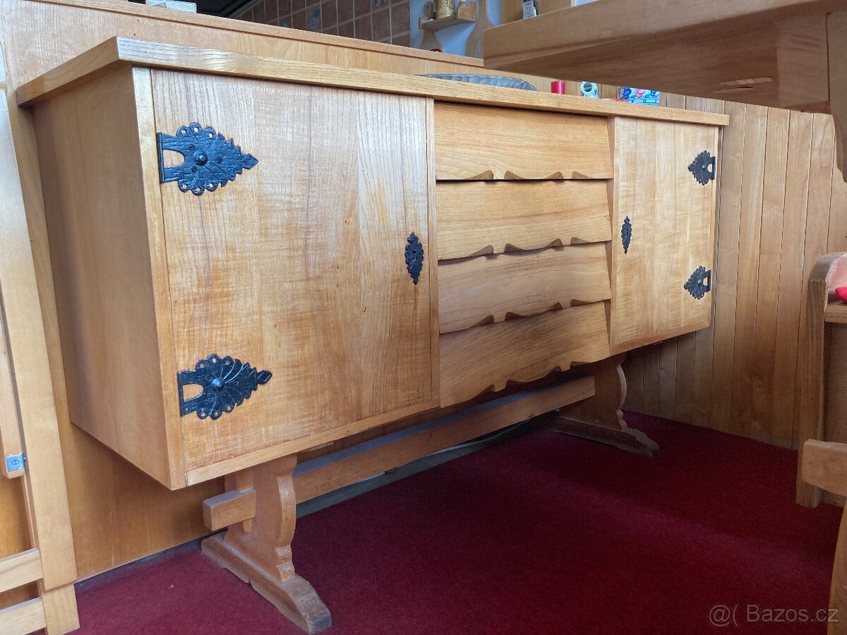 Jidelní kout + komoda masiv jasan - 2