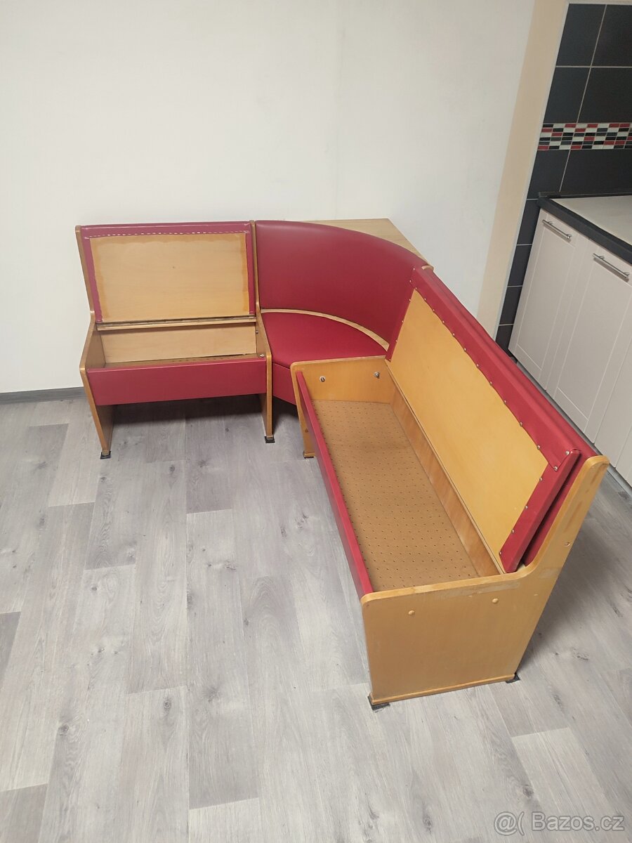 Rohová lavice, poloh. křesla, skříň - 2