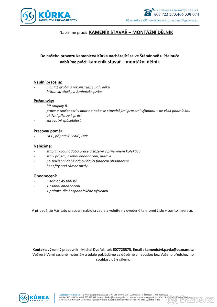 Kameník, stavař - montážní dělník - 2