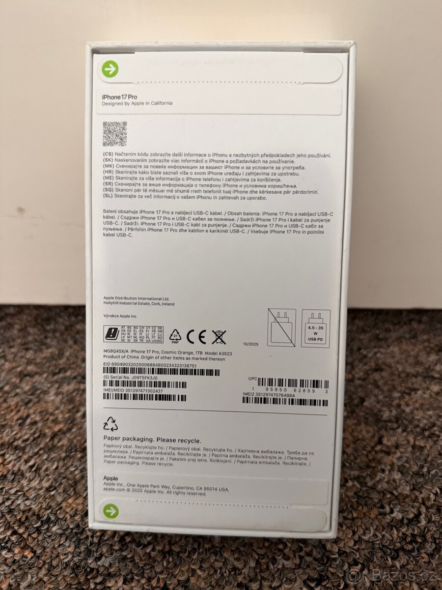 Apple iPhone 17 Pro 1TB cosmic orange. 2r zaruka Planeo. - 2