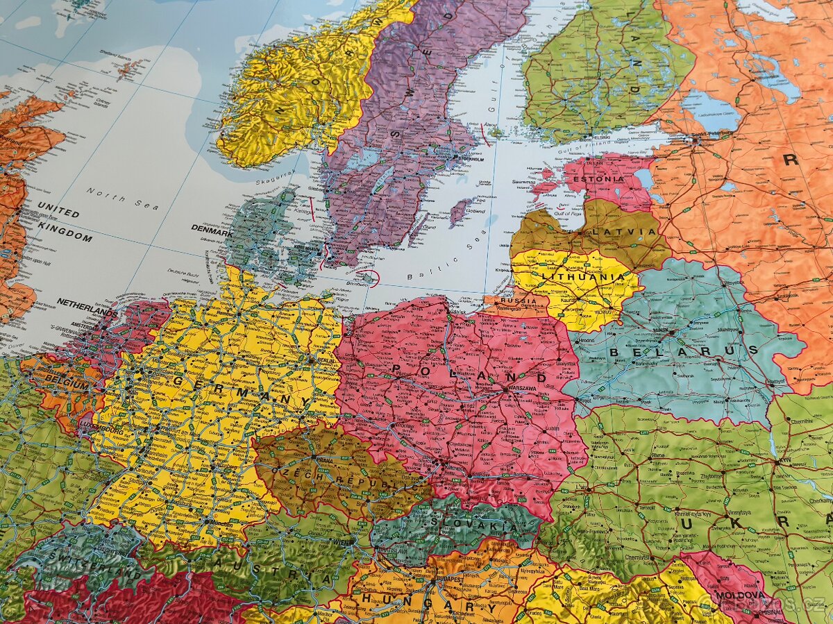 Politická nástěnná mapa OBŘÍ EVROPA 170 x 124 cm - 2