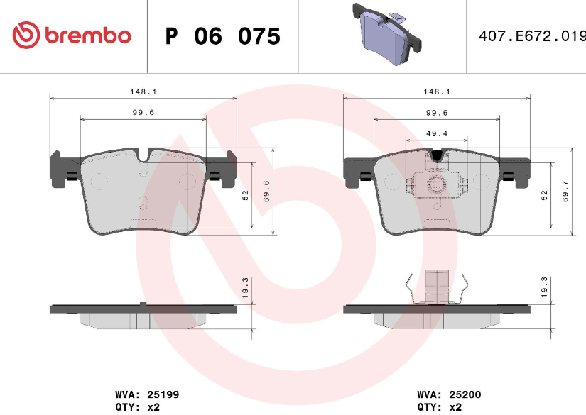 Přední destičky BREMBO P 06075 BMW - 2