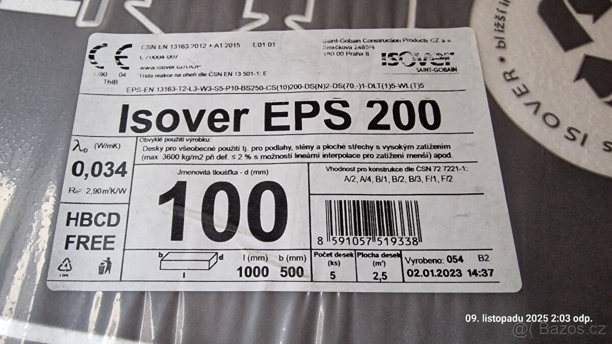 Polystyrén - tepelná izolace Isover EPS 200 -levně - 2
