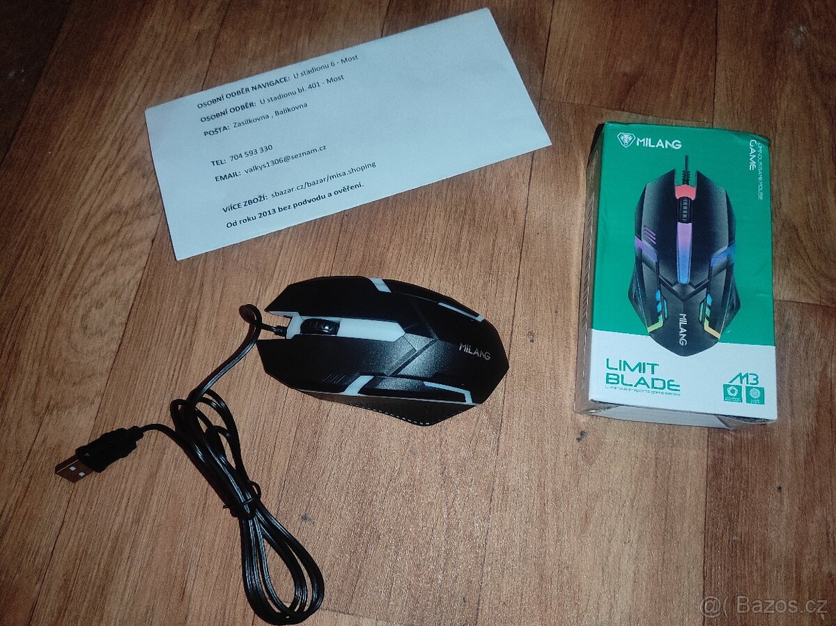 nové herní kabelové herní myši, RGB podsvícené - 2