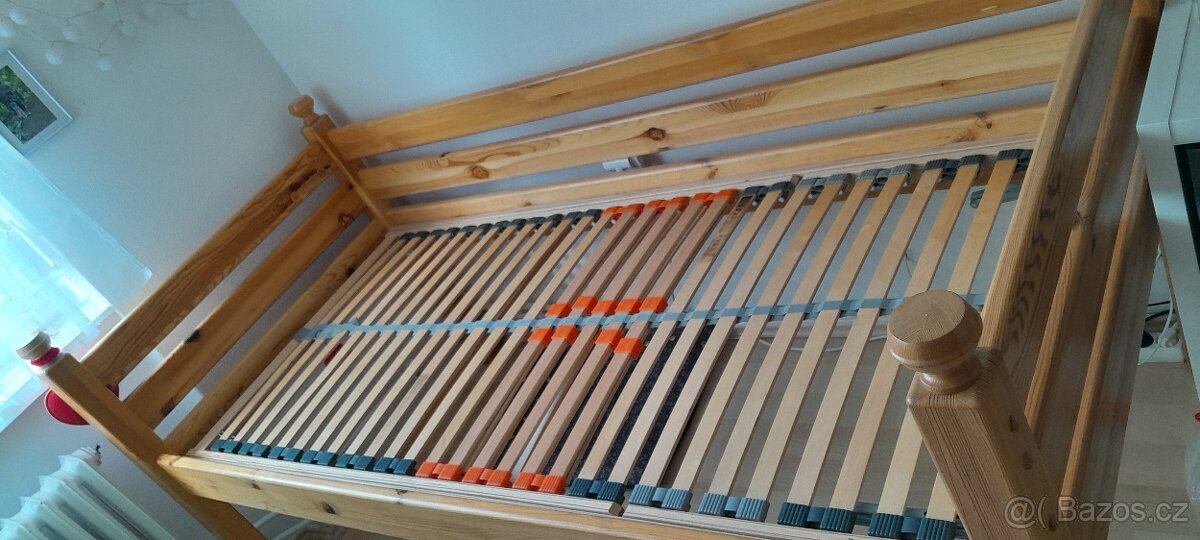Postel 90x200 cm z masivní borovice - 2