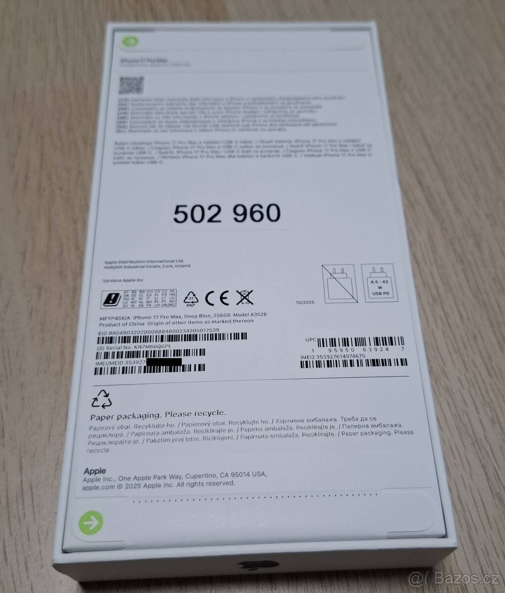 Apple iPhone 17 Pro Max 256GB Deep Blue. Záruka 24 měs. - 2