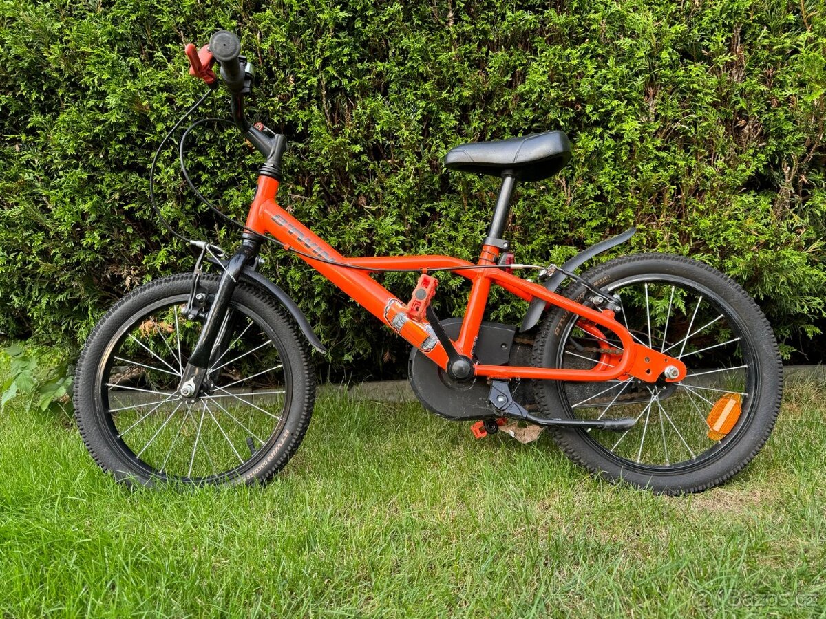 Dětské kolo BTWIN 16” – oranžové, perfektní stav - 2