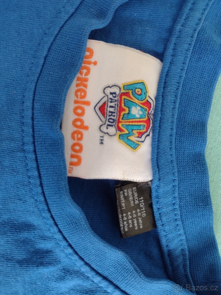 Triko s krátkým rukávem Tlapkova patrola vel.110/116 - 2