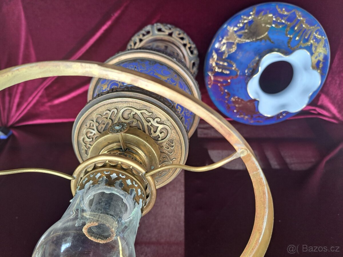 Petrolejová lampa - modrá - 2