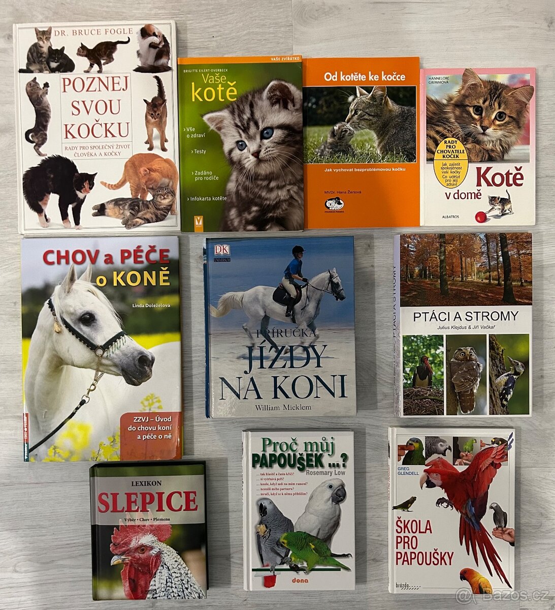 Prodám mix knih - příroda, psi, kočky, papoušci, rostliny,…: - 2