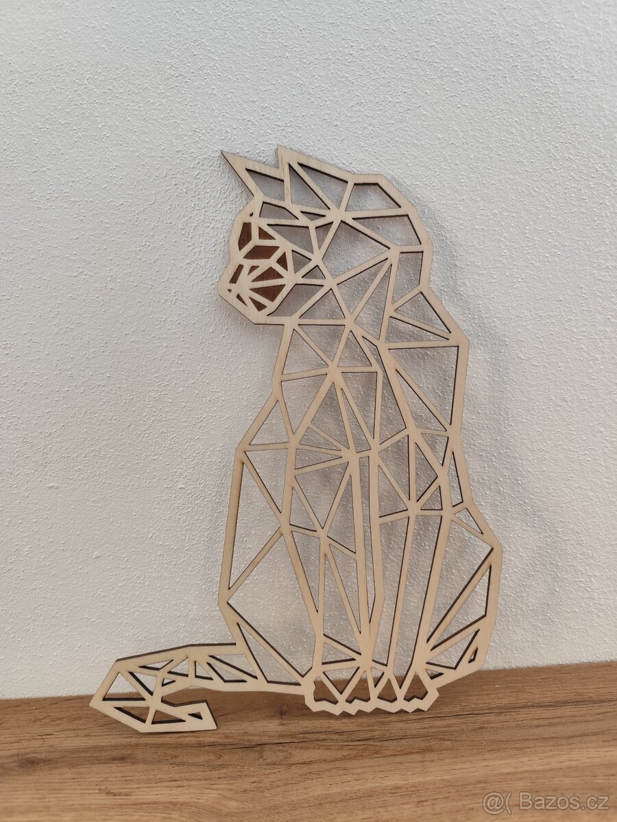 Dekorace - gravirovana kočička - 2